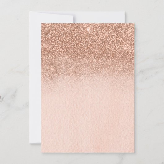 Invitation Ombre de Parties scintillant minimale rose or noir (Dos)