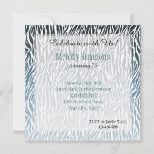 Invitation Ombre d'impression Wild Blue Zebra (Dos)