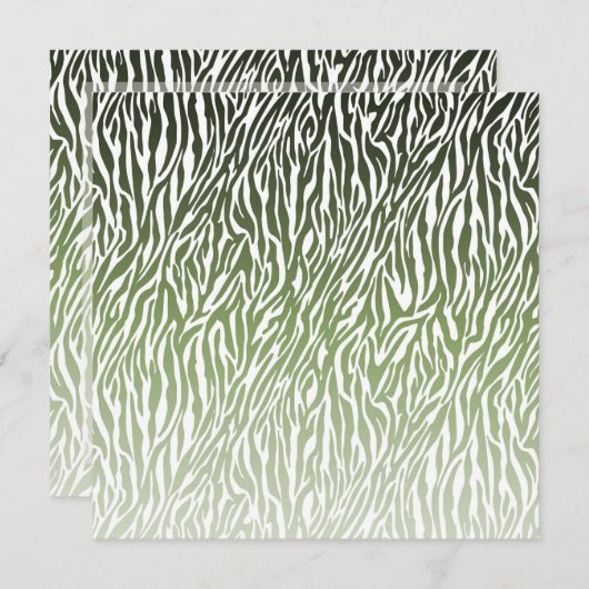 Invitation Ombre d'impression Wild Green Zebra (Devant / Derrière)