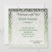 Invitation Ombre d'impression Wild Green Zebra (Dos)