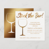 Invitation Ombre d'or et couples blancs Stock la douche du ba (Devant / Derrière)