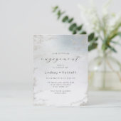 Invitation Ombre Dusty Blue Frosted Silver Party (Debout devant)