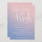 Invitation Ombre Fairytale Voici la Fête des mariées des mari (Devant / Derrière)