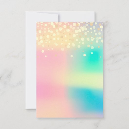 Invitation Ombre Holographique bulle nuptiale douce 16e Confe (Dos)