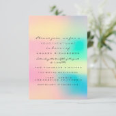 Invitation Ombre Holographique Pastel Bridal Sweet 16e (Debout devant)