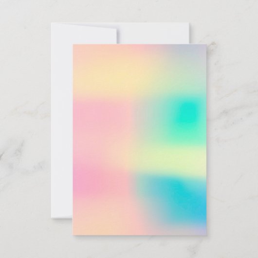 Invitation Ombre Holographique Pastel Bridal Sweet 16e (Dos)