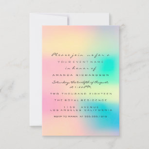 Invitation Ombre Holographique Pastel Bridal Sweet 16e