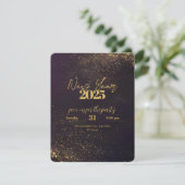 Invitation Ombré noir violet Golden Sparkles de luxe Nouvel A (Debout devant)