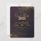 Invitation Ombré noir violet Golden Sparkles de luxe Nouvel A (Devant)