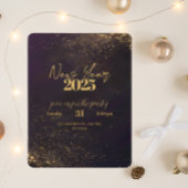 Invitation Ombré noir violet Golden Sparkles de luxe Nouvel A