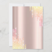 Invitation Ombre Parties scintillant Drips Rose Gold 60e anni (Dos)