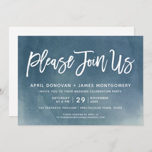 Invitation Ombre S'Il Vous Plaît Joignez-Vous À Nous Mariage (Devant / Derrière)