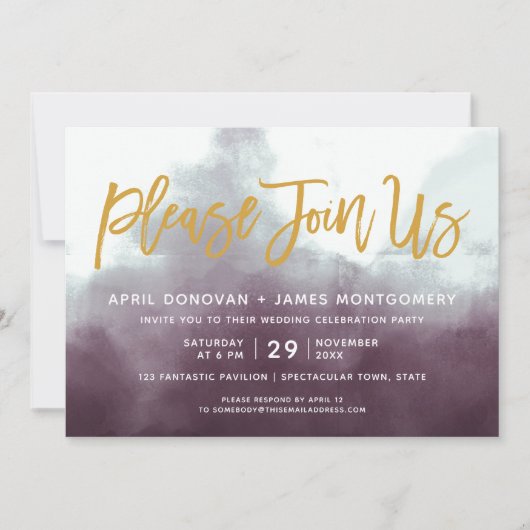 Invitation Ombre S'Il Vous Plaît Joignez-Vous À Nous Mariage (Devant)