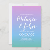 Invitation Ombre Tone arc-en-ciel doux violet bleu Mariage ve (Devant)