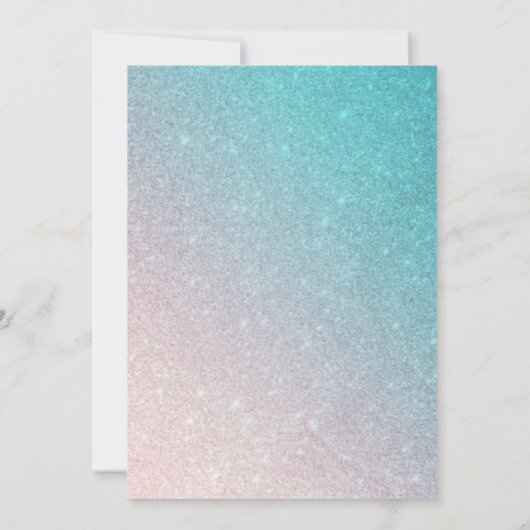 Invitation *~* Ombre Turquoise Beach Parties scintillant Mari (Dos)