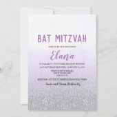 Invitation ombrée lavande pour Bat Mitzvah (Devant)
