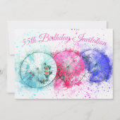 Invitation Ombrelles de boisson tropicale 55e anniversaire In (Devant)