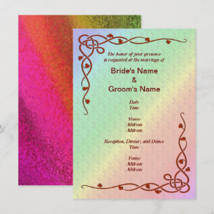 Invitation Ombres d'automne et Motifs de fleurs