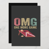 Invitation Omg Un Autre Jeu Drôle De Cornhole Cadeau Rétro (Devant / Derrière)