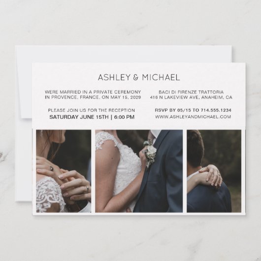 Invitation ON A DIT OUI | Elopement 4 Réception Photo Seuleme (Dos)