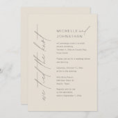 Invitation On A Fait Le Knot, Mariage Elopement Dinner Party (Devant / Derrière)