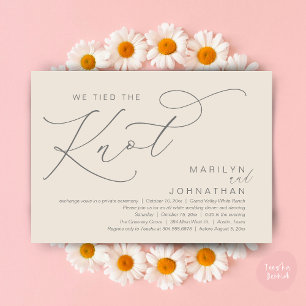 Invitation On A Fait Le Knot, Mariage Elopement Dinner Party