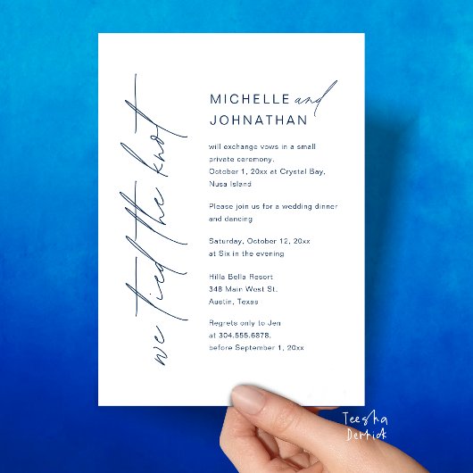 Invitation On A Fait Le Knot, Mariage Elopement Dinner Party