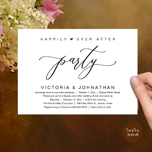 Invitation On A Fait Le Knot, Mariage Elopement Dinner Party