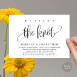 Invitation On A Fait Le Knot, Mariage Elopement Dinner Party<br><div class="desc">Marquez le début de votre éternité avec élégance en utilisant notre carte d'invitation à la célébration de l'élévation mariage contemporaine à thème noir et blanc, "Nous avons attaché le noeud". Parfait pour les couples qui souhaitent profiter de leur joyeux événement, cette invitation exhale le raffinement avec un soupçon de jeu,...</div>