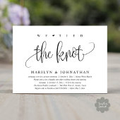 Invitation On A Fait Le Knot, Mariage Elopement Dinner Party