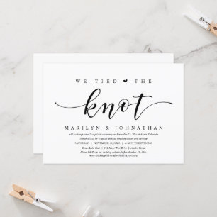 Invitation On A Fait Le Knot, Mariage Elopement Dinner Party