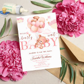 Invitation On a hâte, Rose Bébé Fille Shower