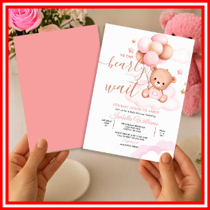 Invitation On a hâte, Rose Fille Baby Shower