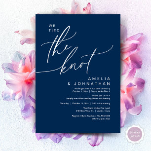 Invitation On a noué le noeud, Romantic Mariage Dinner Party