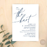 Invitation On a noué le noeud, Romantic Mariage Dinner Party<br><div class="desc">Marquez le début de votre éternité avec élégance en utilisant notre romantique elopement de mariage contemporain bleu marine joyeusement après le brunch déjeuner dîner soirée carte d'invitation, "Nous avons noué le noeud". Parfait pour les couples qui souhaitent profiter de leur joyeux événement, cette invitation exhale le raffinement avec un soupçon...</div>