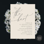 Invitation On a noué le noeud, Romantic Mariage Dinner Party<br><div class="desc">Marquez le début de votre éternité avec élégance en utilisant notre romantique contemporain esthétique crème thème gris elopement de mariage heureux toujours après brunch déjeuner dîner soirée fête carte d'invitation, "Nous avons noué le noeud". Parfait pour les couples qui souhaitent profiter de leur joyeux événement, cette invitation exhale le raffinement...</div>