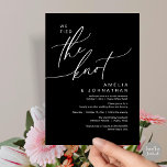 Invitation On a noué le noeud, Romantic Mariage Dinner Party<br><div class="desc">Marquez le début de votre éternité avec élégance en utilisant notre romantique classe noire blanche thème mariage elopement heureux jamais après brunch déjeuner dîner soirée fête carte d'invitation, "Nous avons noué le noeud". Parfait pour les couples qui souhaitent profiter de leur joyeux événement, cette invitation exhale le raffinement avec un...</div>