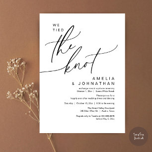 Invitation On a noué le noeud, Romantic Mariage Dinner Party