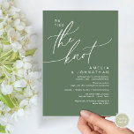 Invitation On a noué le noeud, Romantic Mariage Dinner Party<br><div class="desc">Marquez le début de votre éternité avec élégance en utilisant notre romantique classe de sauge vert vert thème de la verdure le mariage elopement heureux toujours après le brunch déjeuner dîner fête carte d'invitation, "Nous avons noué le noeud". Parfait pour les couples qui souhaitent profiter de leur joyeux événement, cette...</div>