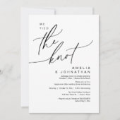 Invitation On a noué le noeud, Romantic Mariage Dinner Party (Devant)