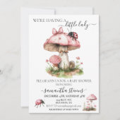 Invitation On a une petite dame Ladybug Pink Mushroom (Devant)