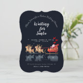 Invitation On attend Père Noël Ho ! Ho ! Ho ! Vacances hivern (Debout devant)