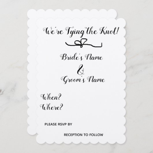 Invitation On est en train de Tying the Knot ! (Devant / Derrière)
