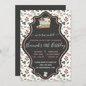 Invitation On est Sew Excitée Broderie thème fête d'anniversa (Devant / Derrière)