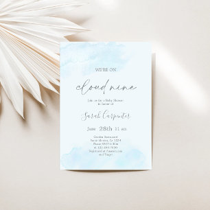Invitation On est sur Cloud Nine Baby shower Boy