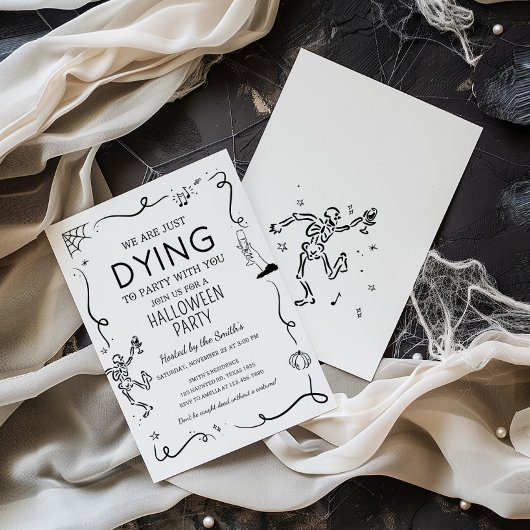 Invitation On meurt à la fête d'Halloween