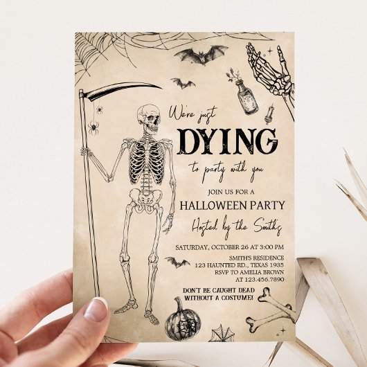 Invitation On meurt à la fête d'Halloween