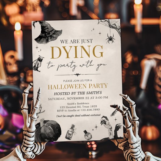 Invitation On meurt à la fête gothique d'Halloween