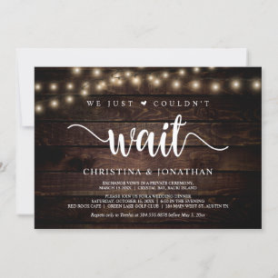 Invitation On n'a pas pu attendre, Rustic Elopement Party
