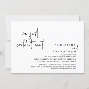 Invitation On ne pouvait pas attendre, Mariage Elopement Dinn